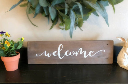 Welcome Front Door Sign, Rustic Front Porch Decor, Entryway Sign, Wood Door Hanger, Housewarming Gift, Front Porch Sign