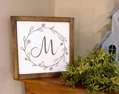 Monogram Family Initial Wood Sign for Gallery Wall, Bridal Shower Gift, Housewarming Gift,  Family Initial Sign, Personalized Sign