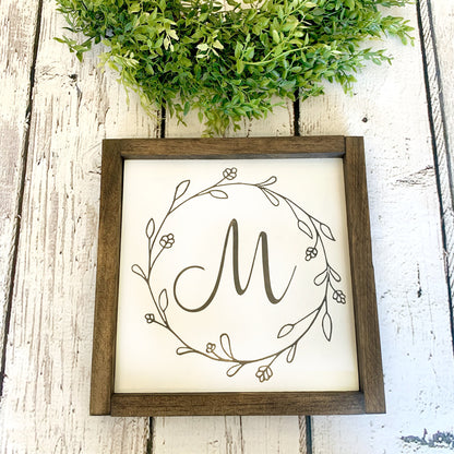 Monogram Family Initial Wood Sign for Gallery Wall, Farmhouse Style Wedding Gift, Housewarming Gift,  Family Initial Sign, Personalized Sign
