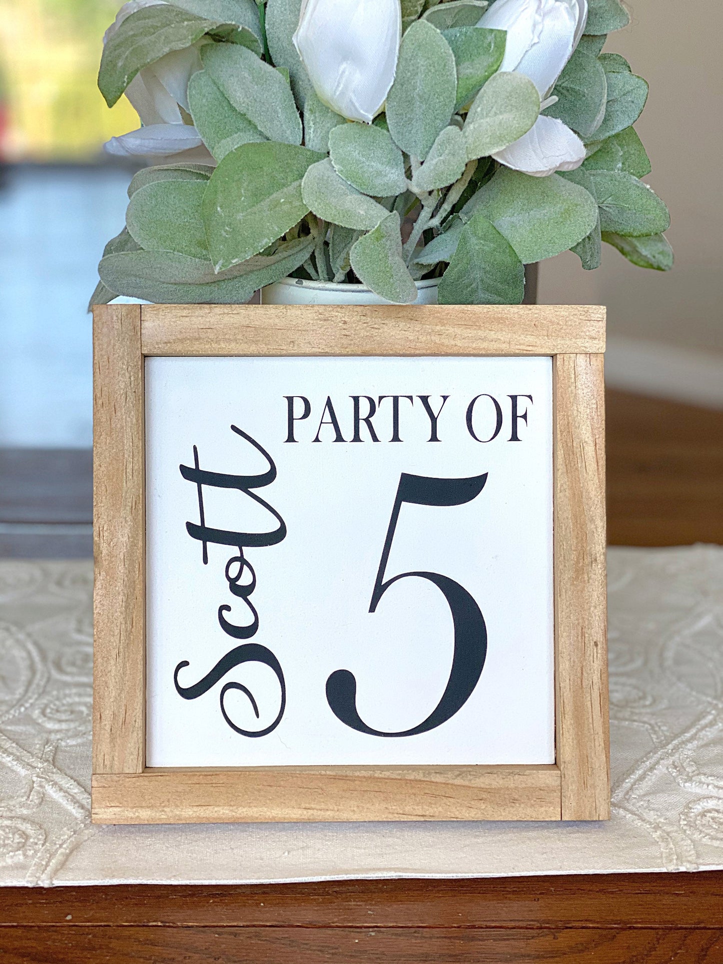 Party of Sign, Family Party of, Family Name  Gallery Sign, Number Sign, Party of 4, Party of 5, Last Name Sign, Personalize Family Wood Sign