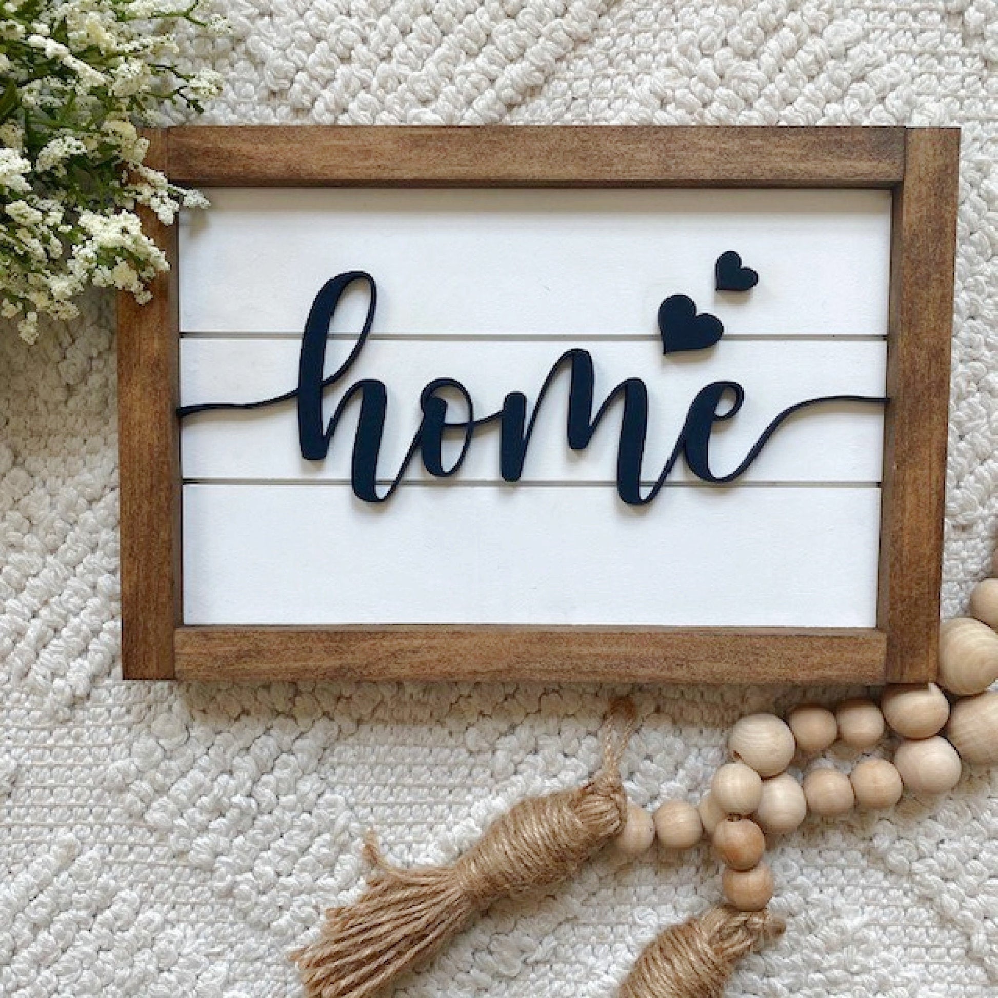 Home Wood Sign with Faux Shiplap for Entryway or Gallery Wall, 3D Wood Sign, Home Sign, First Time Buyer, Farmhouse Decor, Real Estate Gift