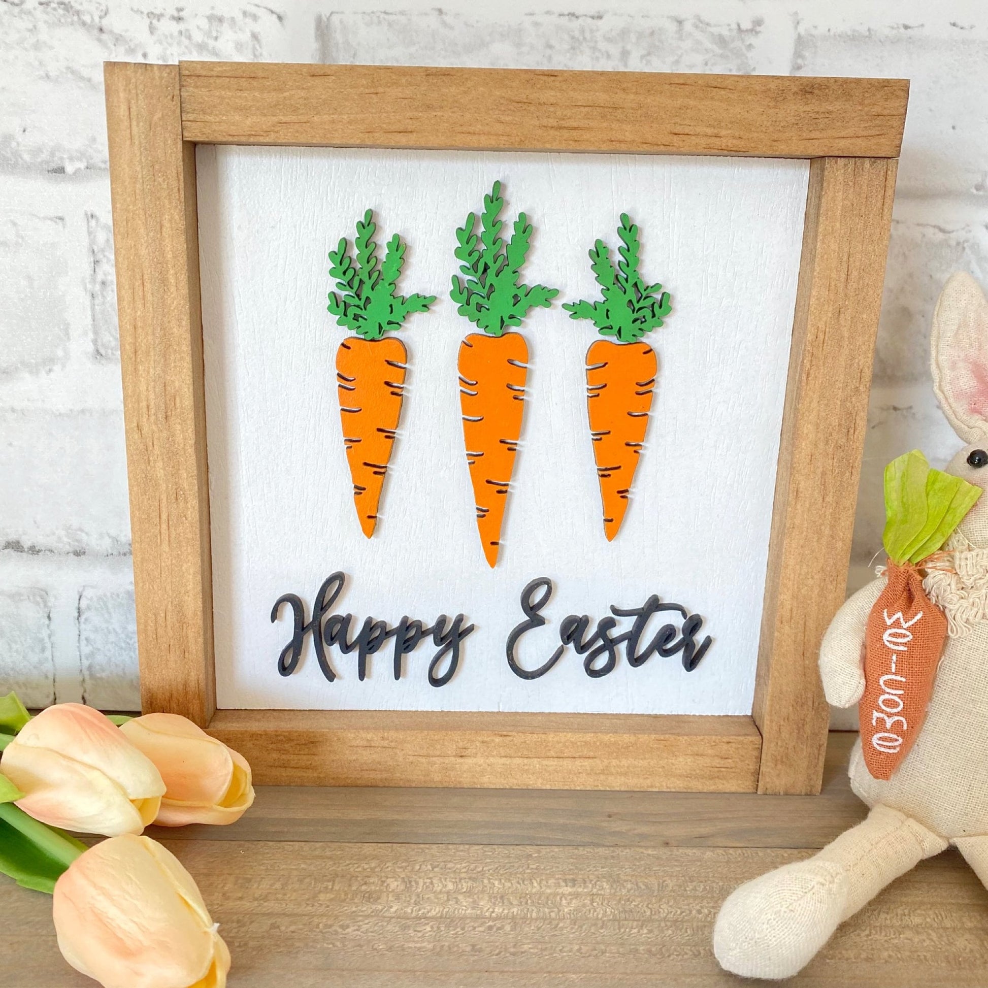 Happy Easter Wood Sign, Easter Decor, Easter Decoration, Farmhouse Spring Decor, 3D Holiday Decor, Spring Wood Signs