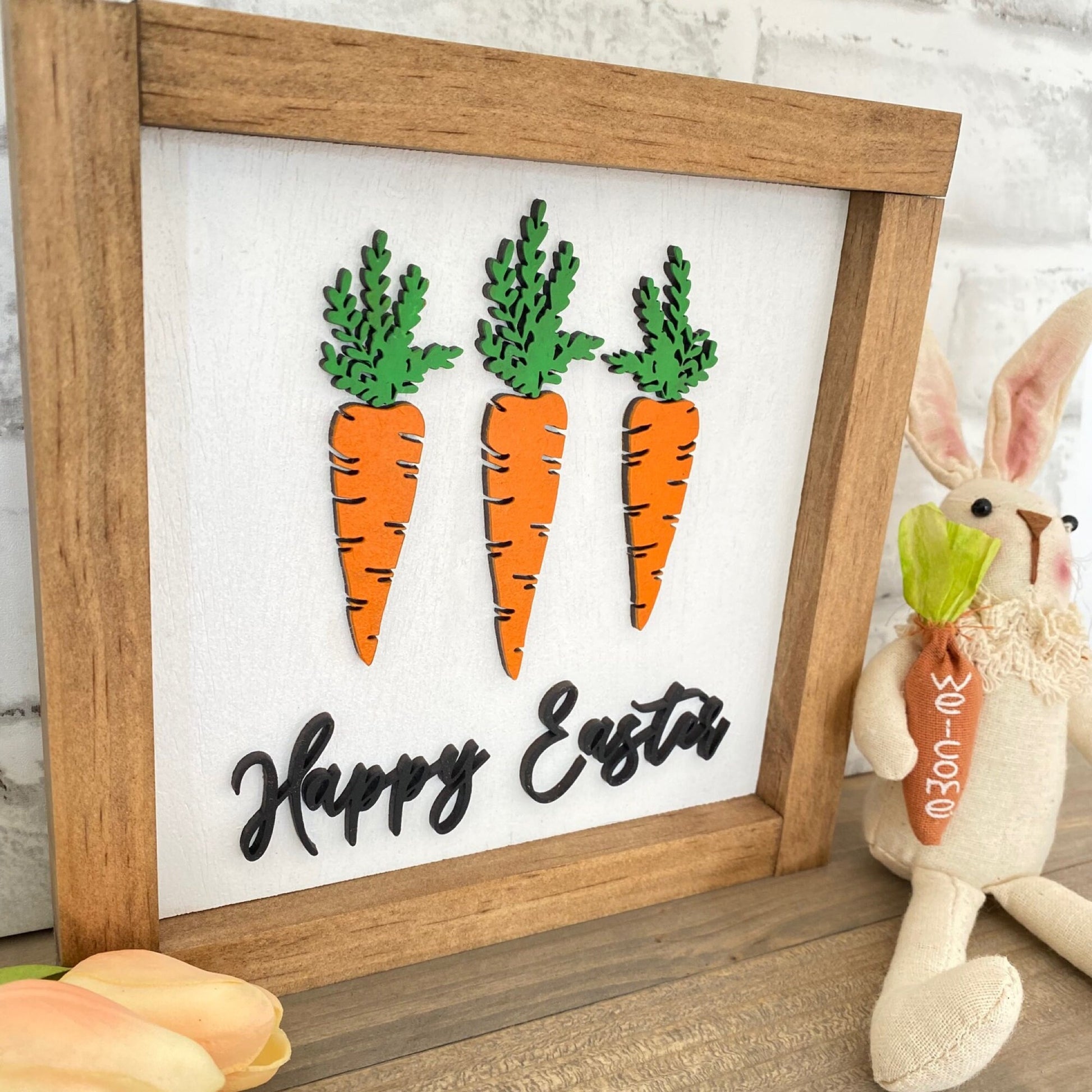Happy Easter Wood Sign, Easter Decor, Easter Decoration, Farmhouse Spring Decor, 3D Holiday Decor, Spring Wood Signs