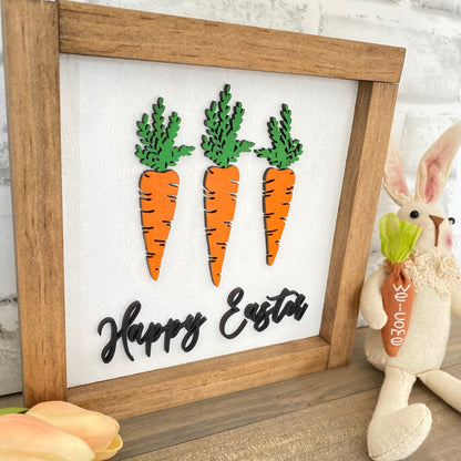 Happy Easter Wood Sign, Easter Decor, Easter Decoration, Farmhouse Spring Decor, 3D Holiday Decor, Spring Wood Signs