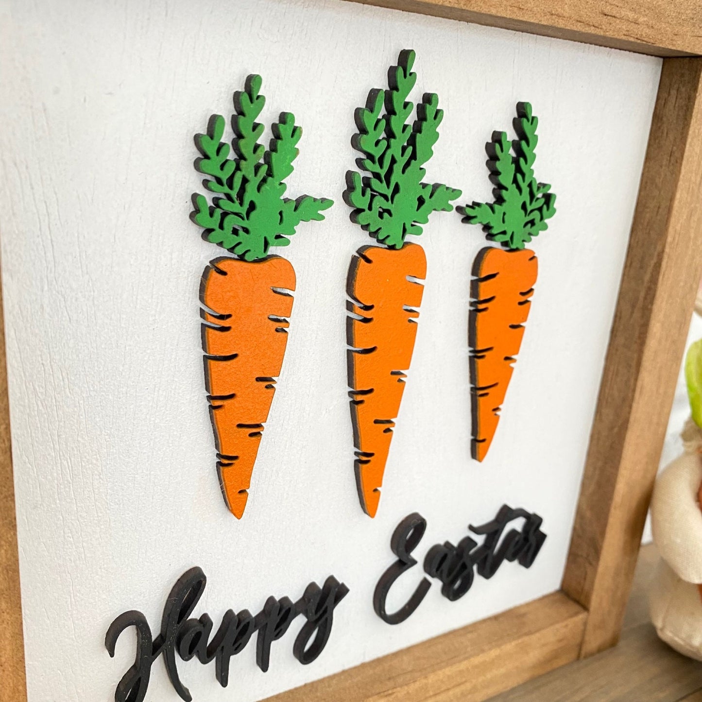 Happy Easter Wood Sign, Easter Decor, Easter Decoration, Farmhouse Spring Decor, 3D Holiday Decor, Spring Wood Signs