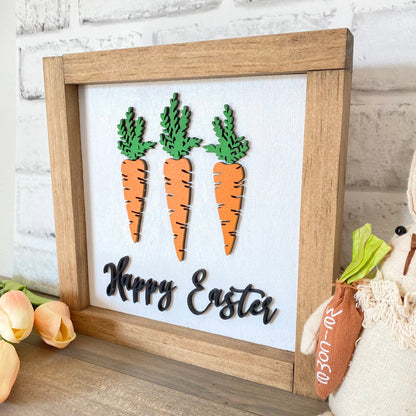 Happy Easter Wood Sign, Easter Decor, Easter Decoration, Farmhouse Spring Decor, 3D Holiday Decor, Spring Wood Signs