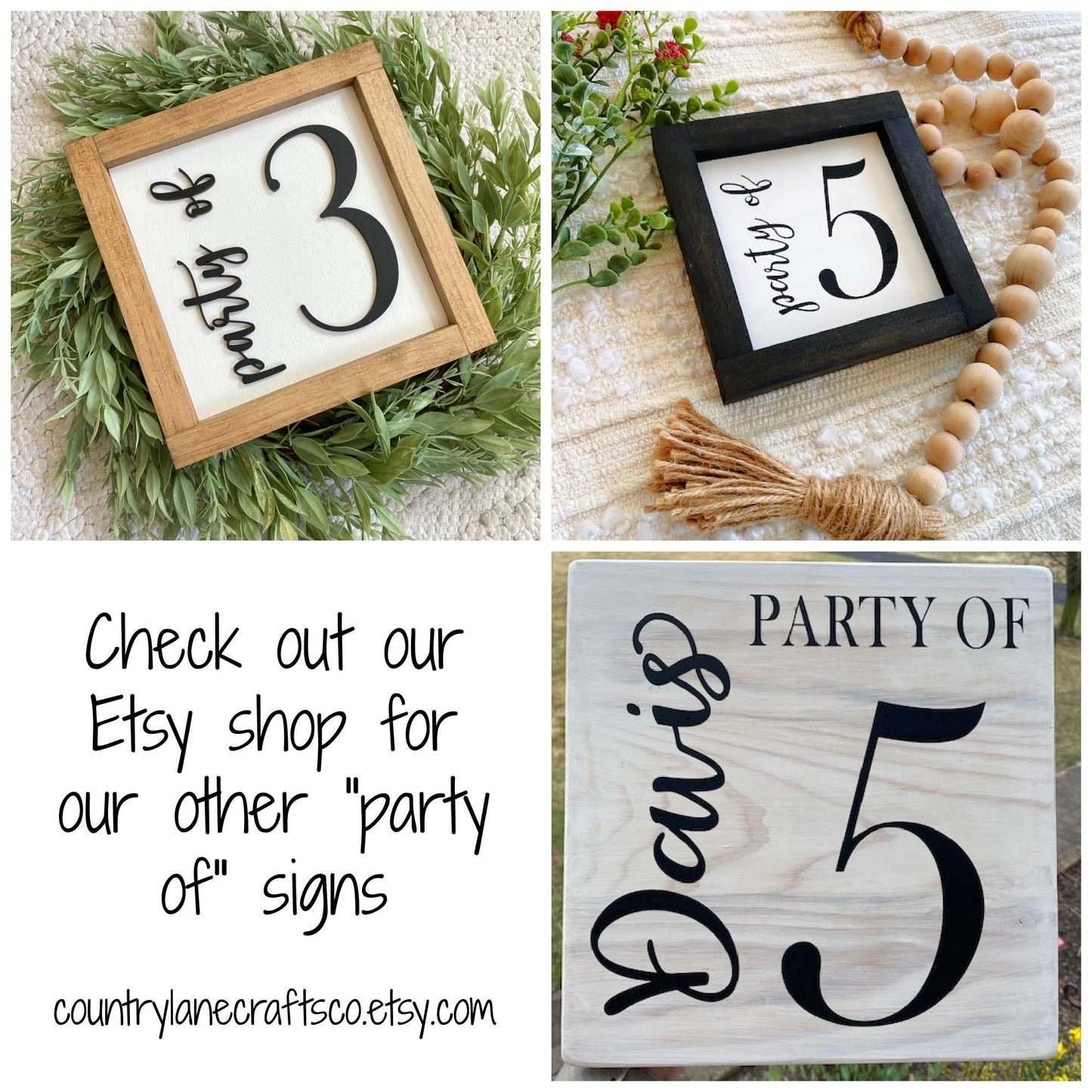 Party of Sign, Family Party of, Family Name  Gallery Sign, Number Sign, Party of 4, Party of 5, Last Name Sign, Personalize Family Wood Sign