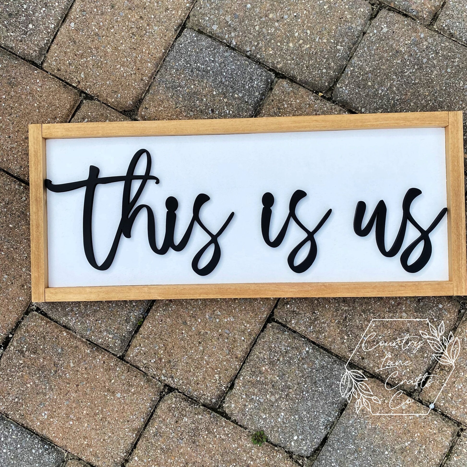 This Is Us Family Wall Wood Sign, Family Photo Prop, Gift for Wedding, Bridal Shower, Housewarming Gift, Gift for Blended Family