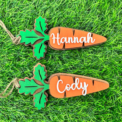 Personalized Name Tag For Easter Basket, Carrot Name Tag For Basket, Custom Name Tag, Easter Gifts