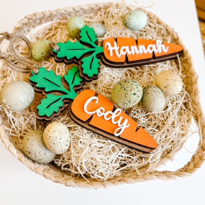 Personalized Name Tag For Easter Basket, Carrot Name Tag For Basket, Custom Name Tag, Easter Gifts