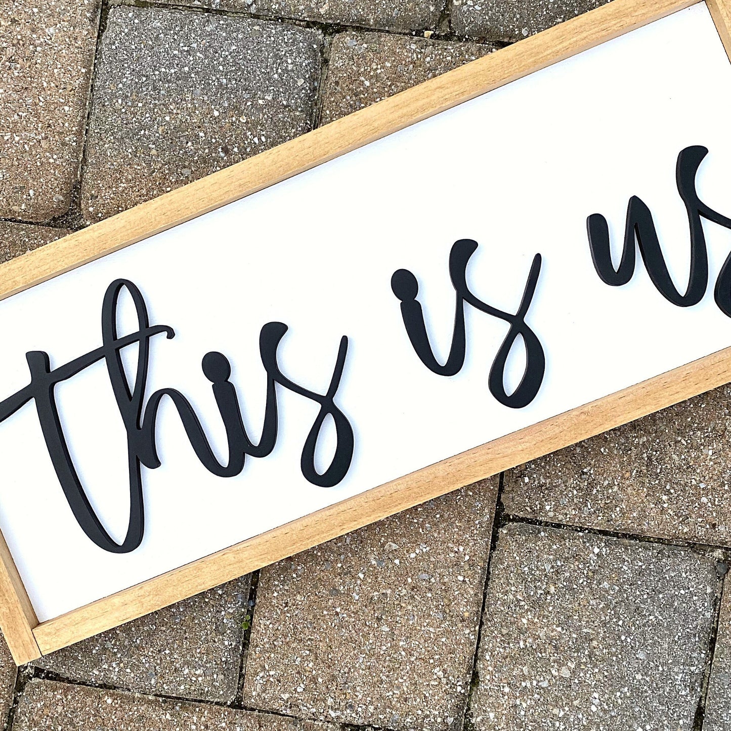 This Is Us Family Wall Wood Sign, Family Photo Prop, Gift for Wedding, Bridal Shower, Housewarming Gift, Gift for Blended Family