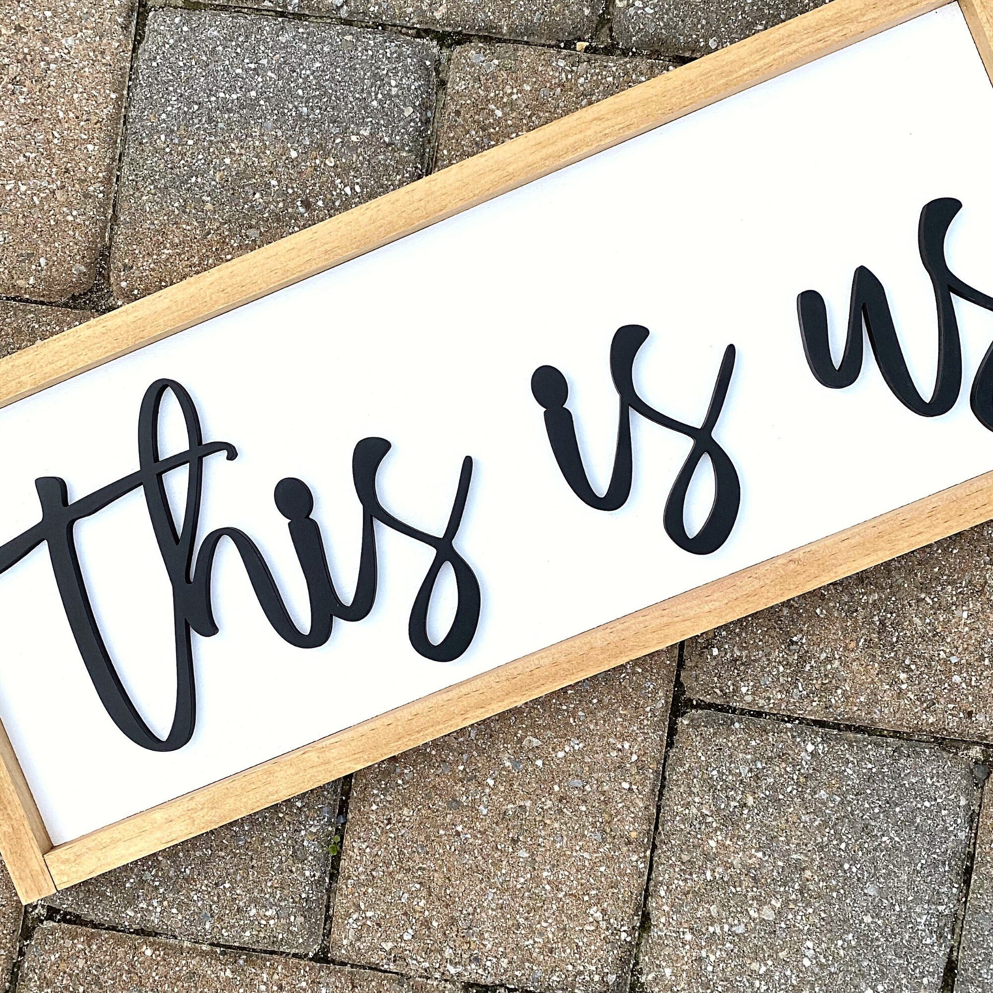 This Is Us Family Wall Wood Sign, Family Photo Prop, Gift for Wedding, Bridal Shower, Housewarming Gift, Gift for Blended Family