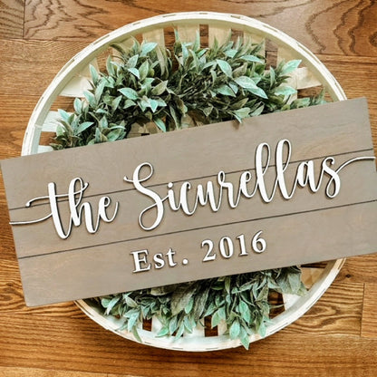 Last Name Wood Sign, Wedding or Shower Gift, Personalized Name Sign For Wedding, Family Name Sign, Established Date Sign, Custom Wood Sign