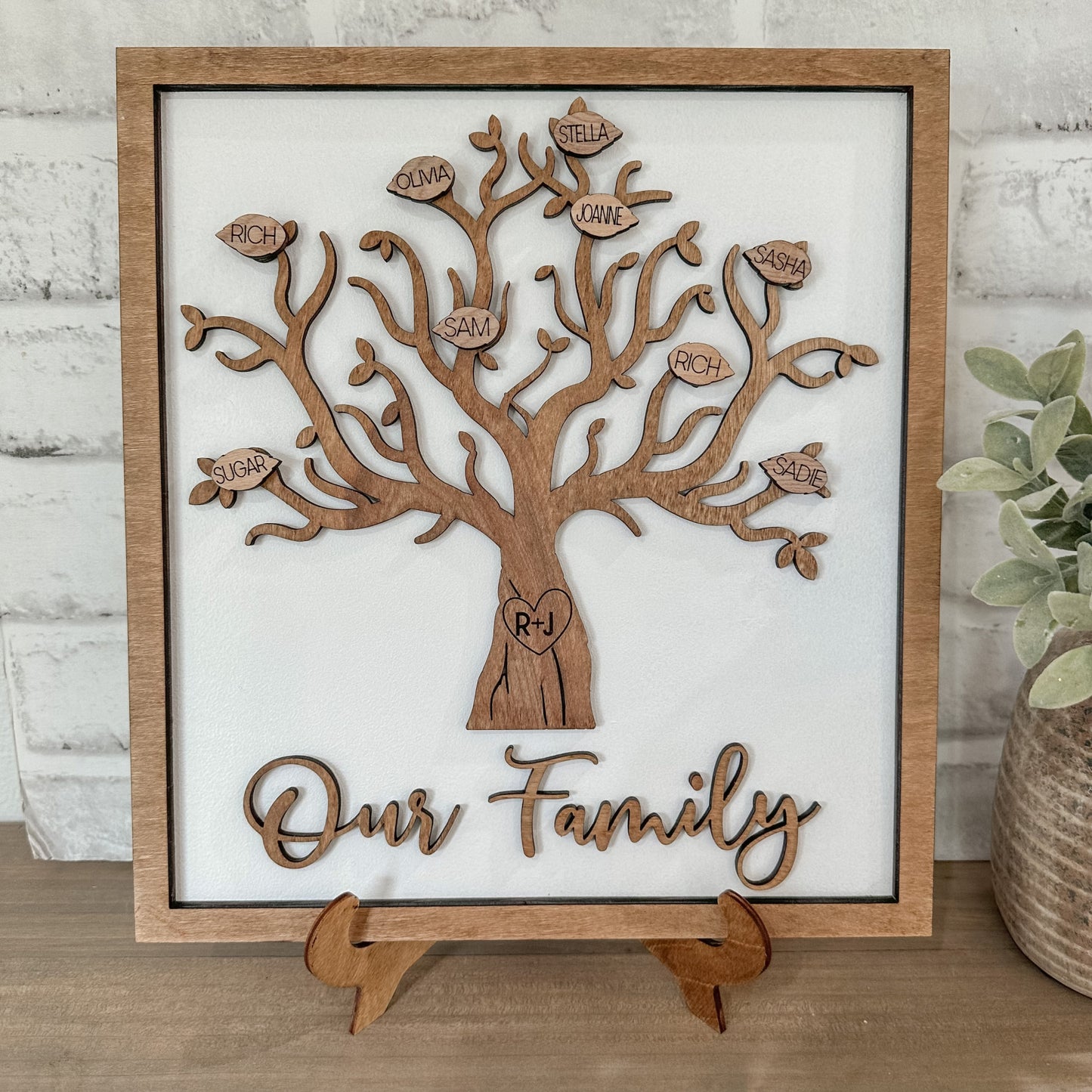 Mother's Day Gift, Grandparent Gift, Personalized Family Tree Sign, Birthday Gift, Gift for Mom, Grandkids Sign, Custom Family Sign