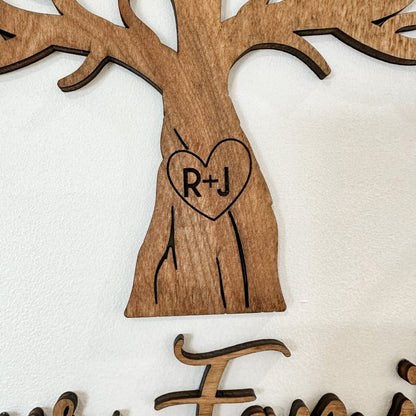 Mother's Day Gift, Grandparent Gift, Personalized Family Tree Sign, Birthday Gift, Gift for Mom, Grandkids Sign, Custom Family Sign