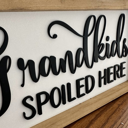 Grandparents Sign, Grandkids Spoiled Sign, Gift for Grandparents, Mother's Day Sign, Wood Sign, Gift from Grandkids, 3D Wood Sign Home Decor