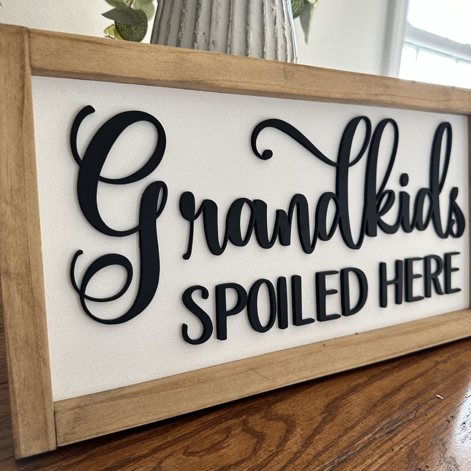 Grandparents Sign, Grandkids Spoiled Sign, Gift for Grandparents, Mother's Day Sign, Wood Sign, Gift from Grandkids, 3D Wood Sign Home Decor