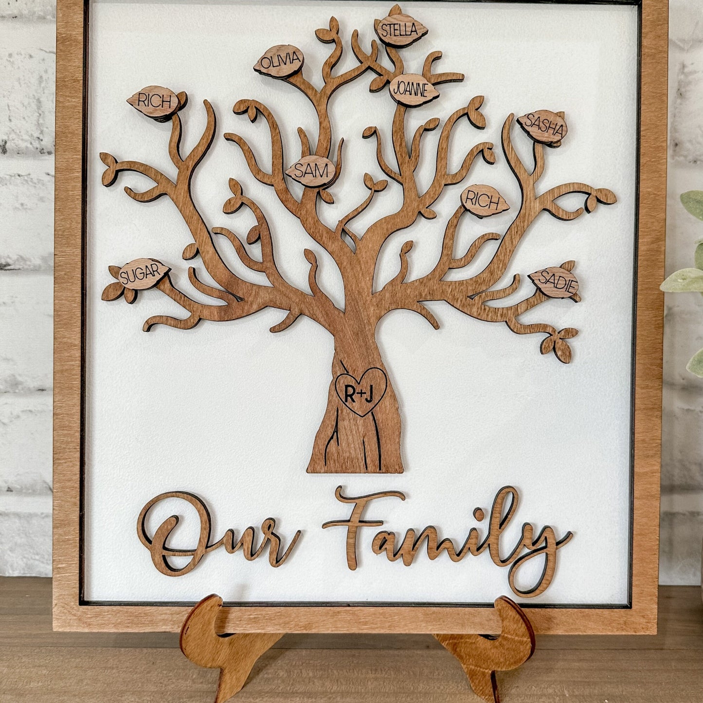 Mother's Day Gift, Grandparent Gift, Personalized Family Tree Sign, Birthday Gift, Gift for Mom, Grandkids Sign, Custom Family Sign