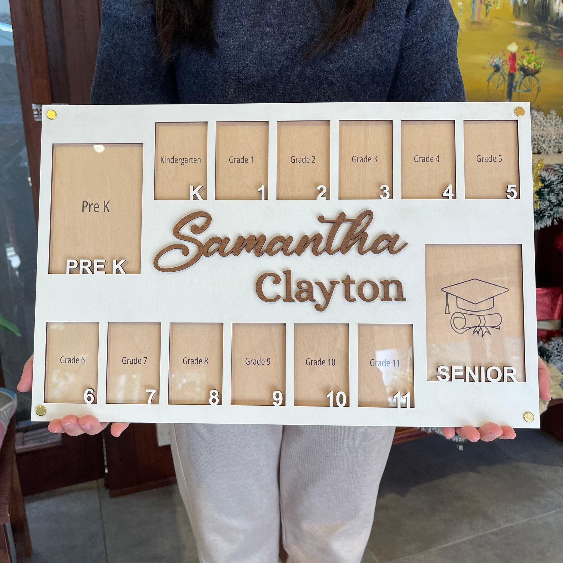 Pre K to Graduation School Picture Frame, School Years Photo Frame, Personalized Grade School Photo Frame, Senior Picture Gift