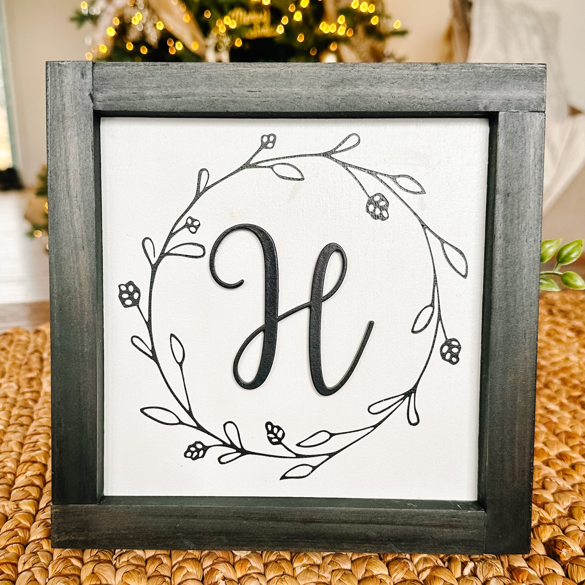 Monogram Family Sign for Gallery Wall, Framed Initial Sign, Wedding Gift, Housewarming Gift, Family Initial 3D Sign, Personalized Sign