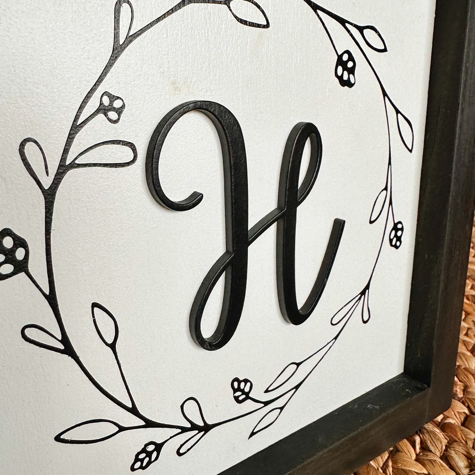 Monogram Family Sign for Gallery Wall, Framed Initial Sign, Wedding Gift, Housewarming Gift, Family Initial 3D Sign, Personalized Sign