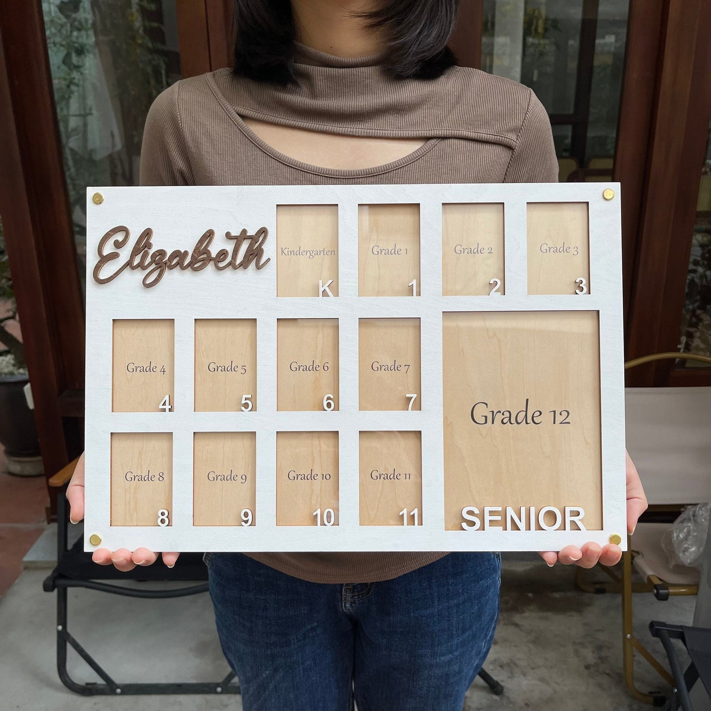 Kindergarten to Graduation School Years Photo Frame, School Picture Frame, Personalized Grade School Photo Frame, Senior Picture Gift