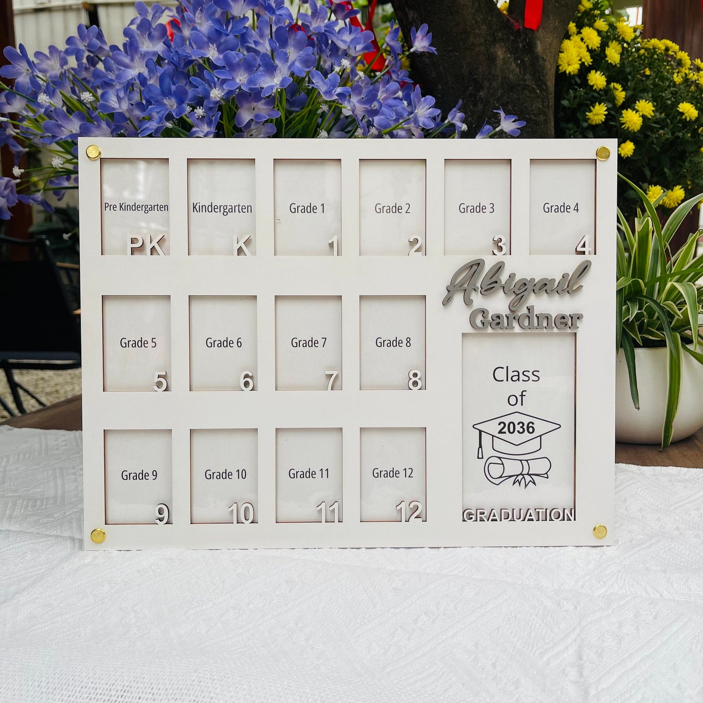 School Picture Frame PK-12, School Years Photo Frame, Personalized Grade School Photo Frame, Senior Picture Gift