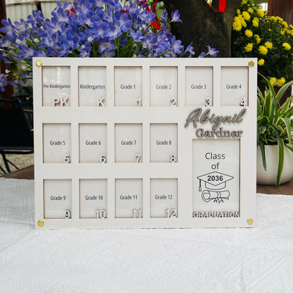 School Picture Frame PK-12, School Years Photo Frame, Personalized Grade School Photo Frame, Senior Picture Gift