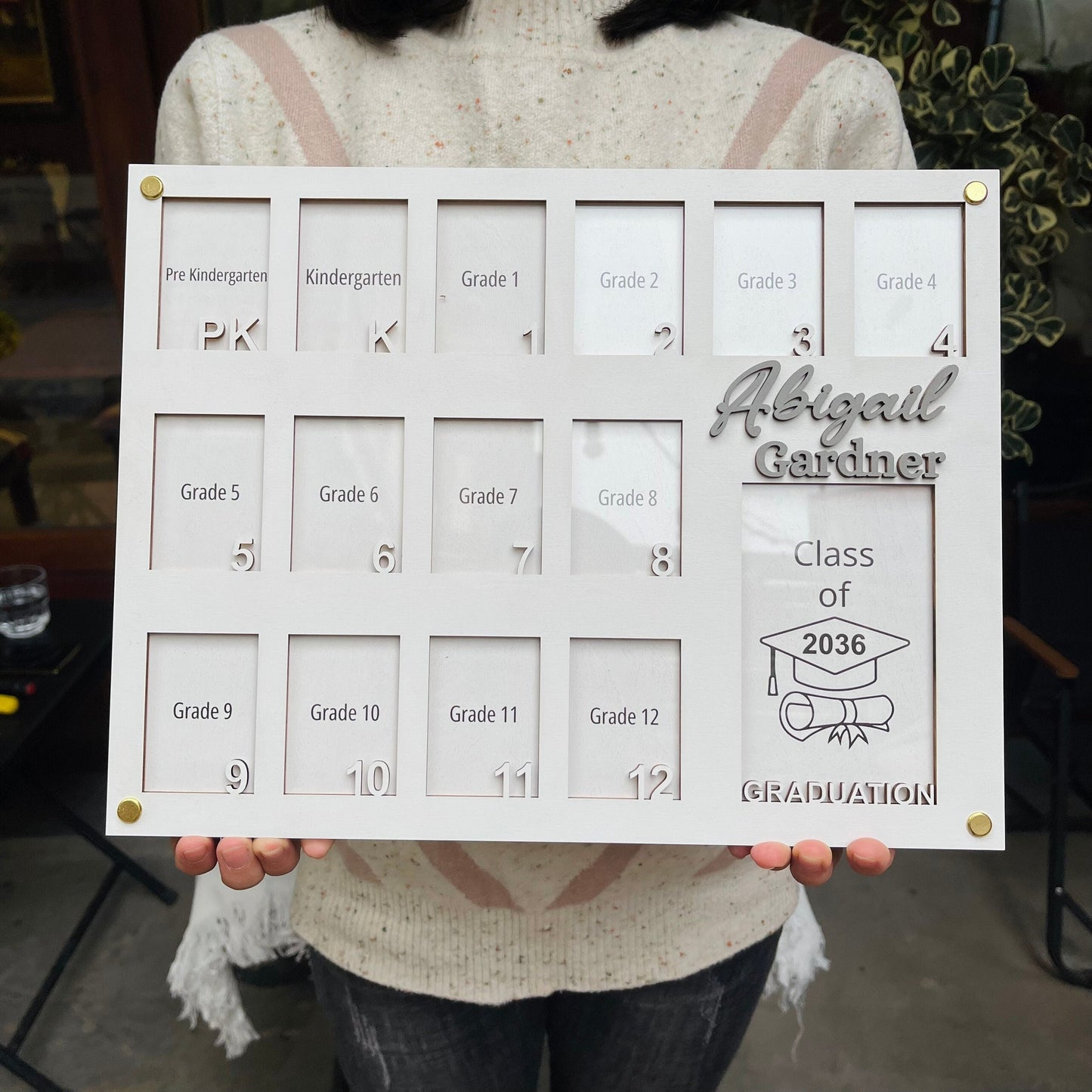 School Picture Frame PK-12, School Years Photo Frame, Personalized Grade School Photo Frame, Senior Picture Gift