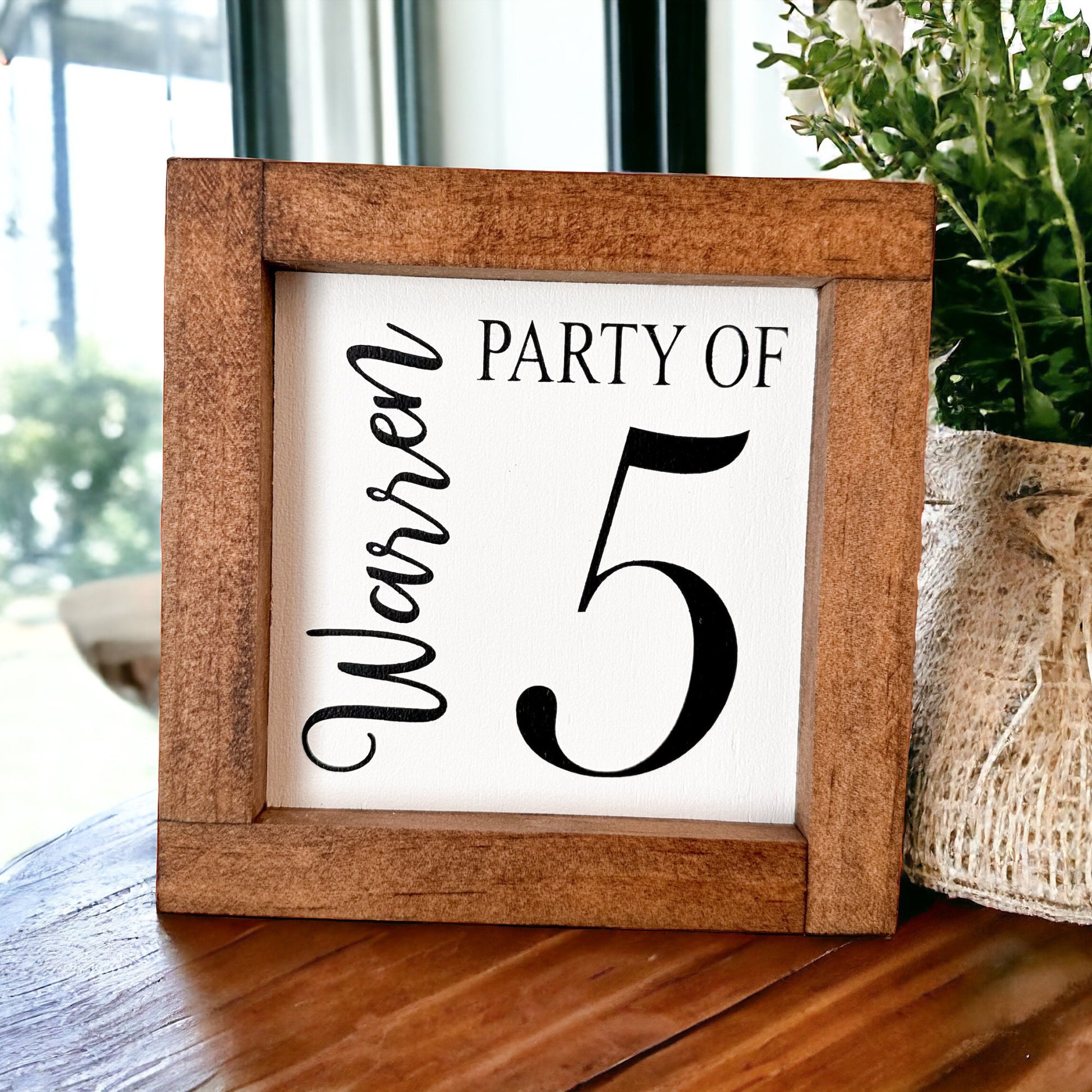 Party of Sign, Family Party of, Family Name  Gallery Sign, Number Sign, Party of 4, Party of 5, Last Name Sign, Personalize Family Wood Sign