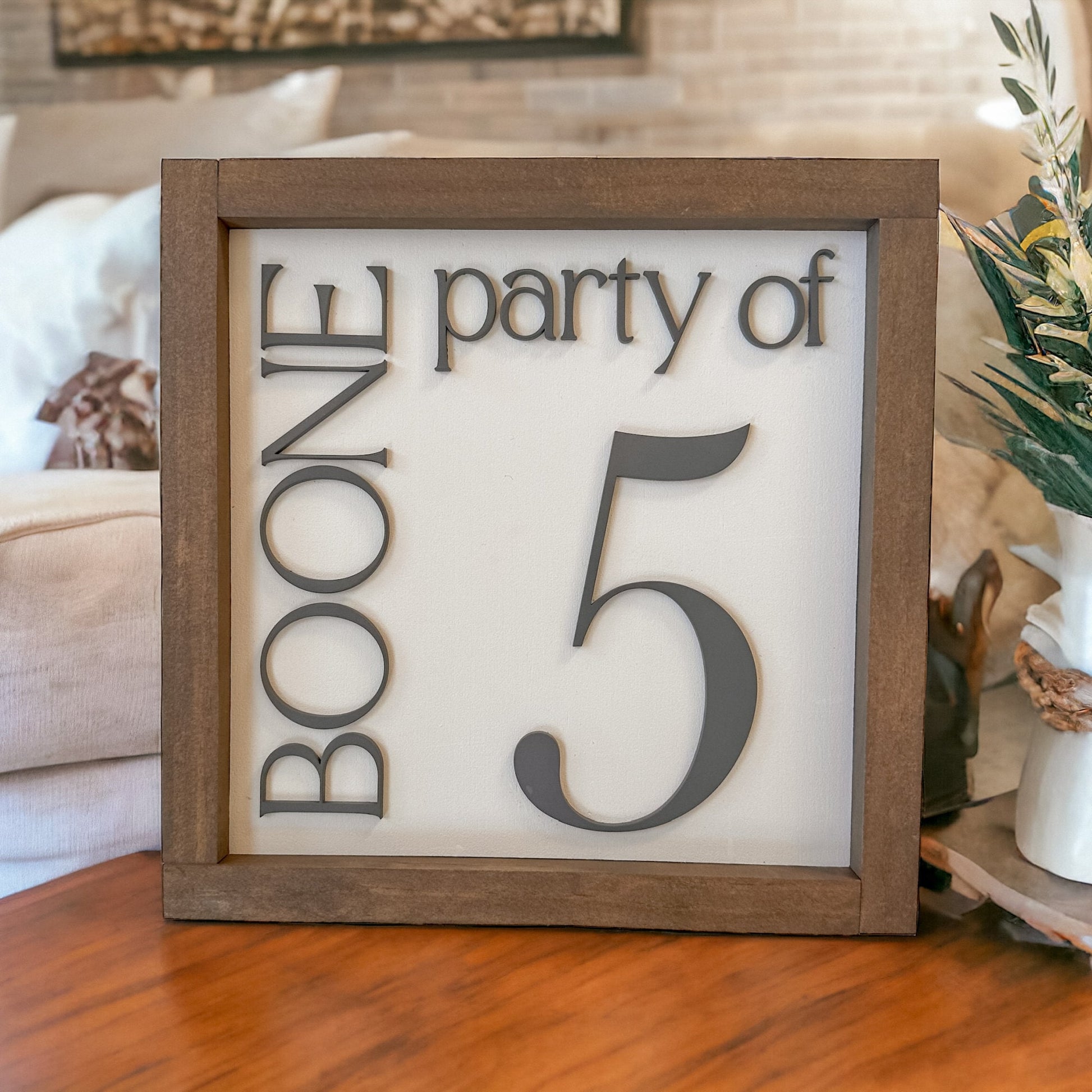 Party of 3 Sign, Family Name Sign, 3D Number Sign, Last Name Sign, Custom Family Name Sign, Party of 4,5,6 Sign, Personalized Family Sign
