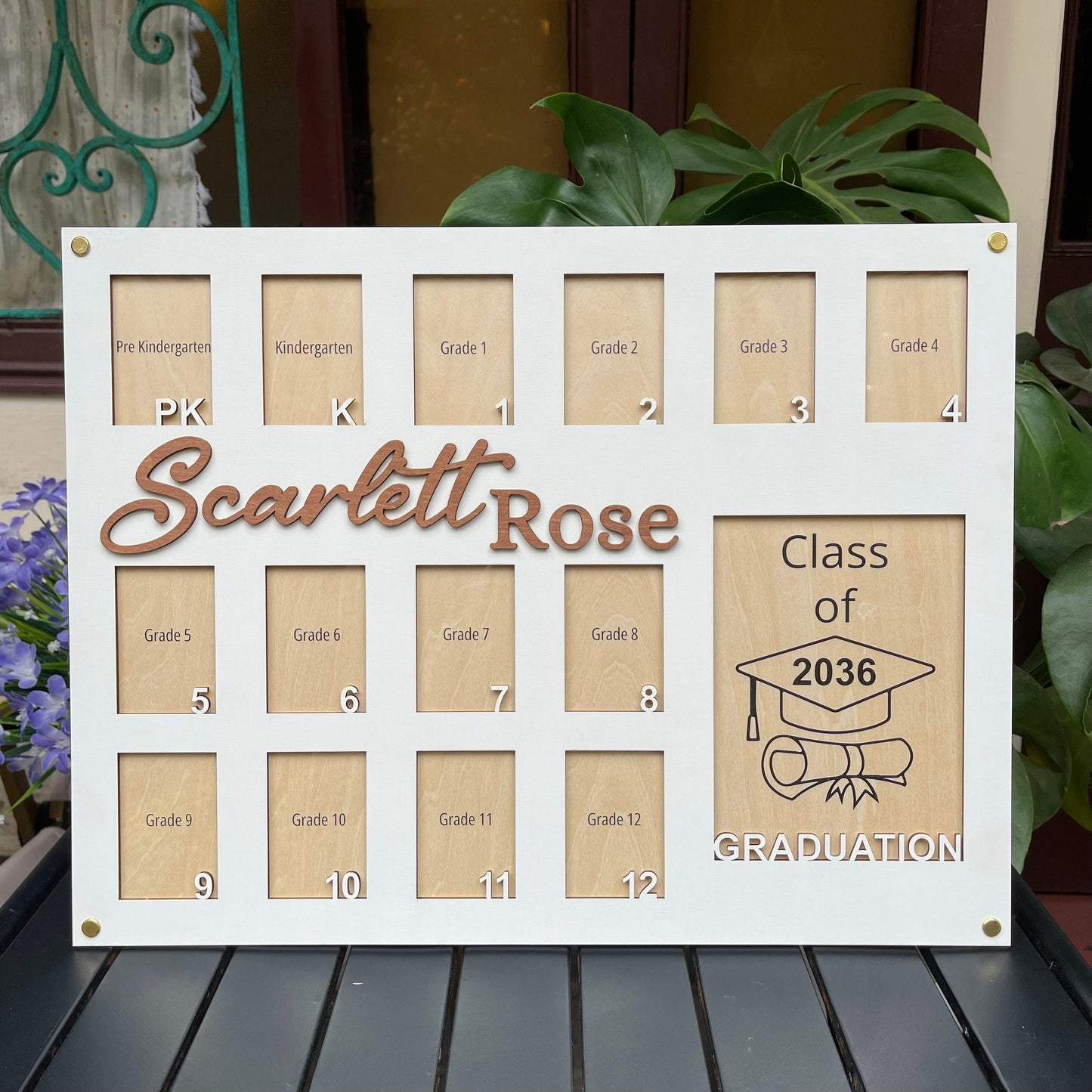 School Picture Frame, Pre K to Graduation School Years Photo Frame, Personalized Grade School Photo Frame, Senior Picture Gift