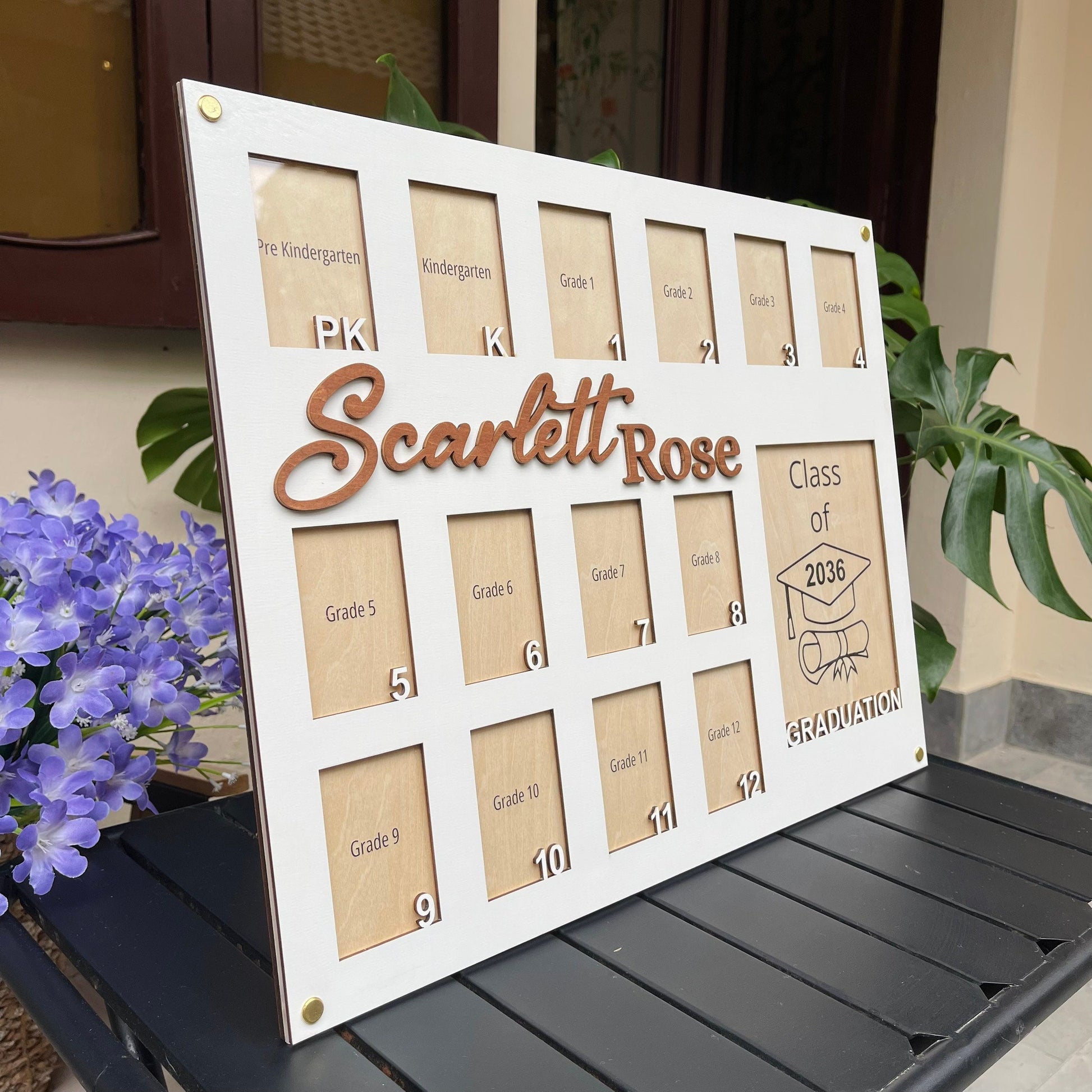 School Picture Frame, Pre K to Graduation School Years Photo Frame, Personalized Grade School Photo Frame, Senior Picture Gift