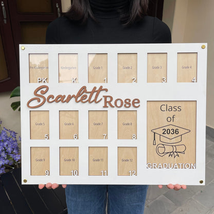 School Picture Frame, Pre K to Graduation School Years Photo Frame, Personalized Grade School Photo Frame, Senior Picture Gift