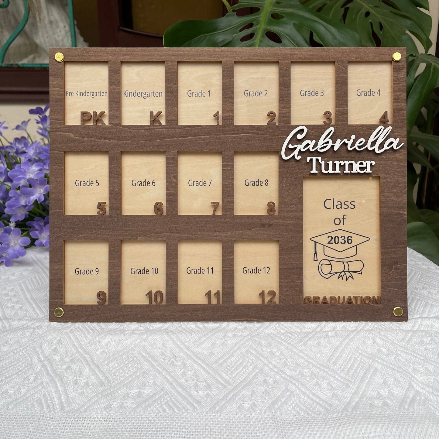 School Picture Frame K-12, School Years Photo Frame, Personalized Grade School Photo Frame, Senior Picture Gift