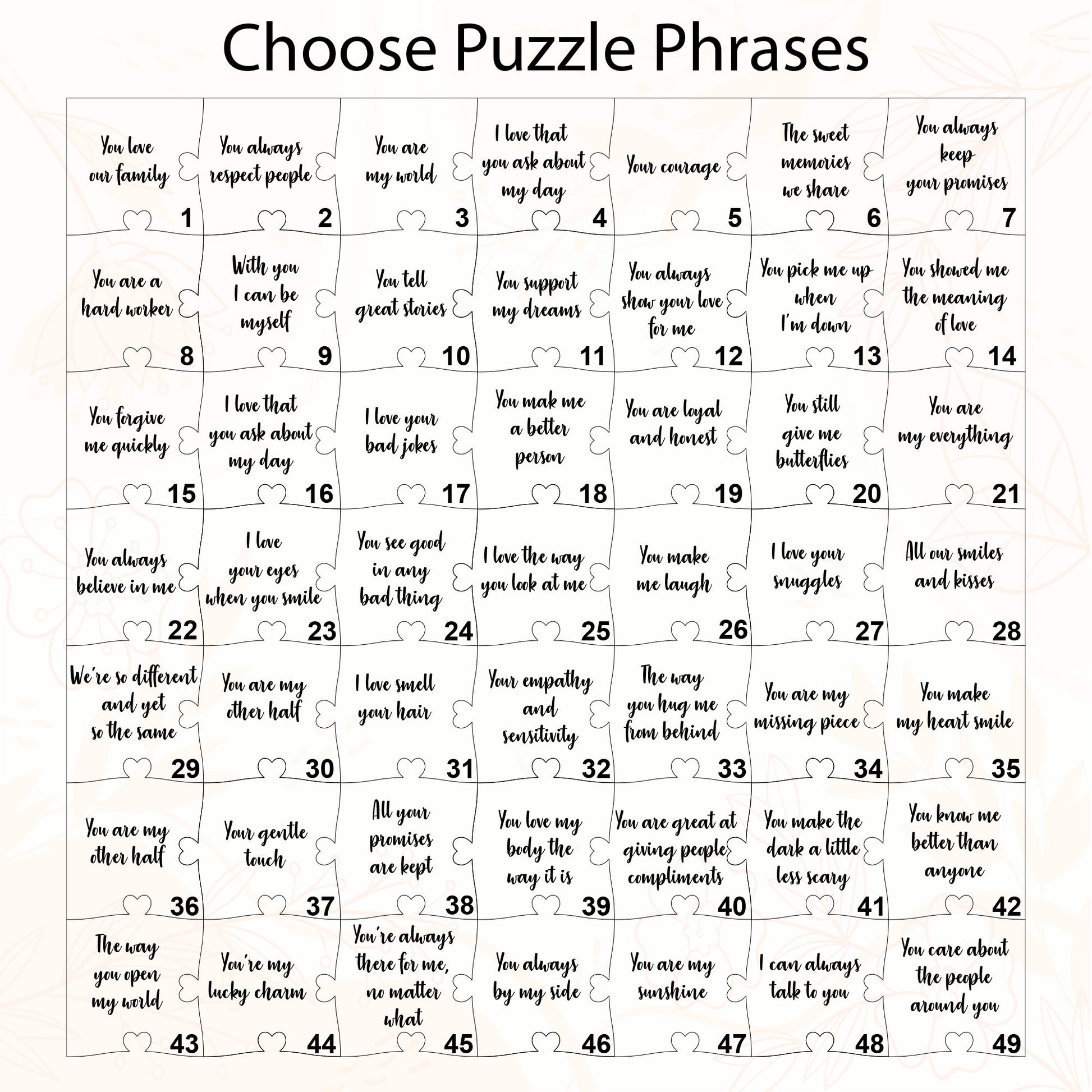 Reasons Why I Love You, Personalized Wooden Puzzle Birthday Gift for Her, Anniversary Gift for Him, Custom Valentines Gift for Boyfriend