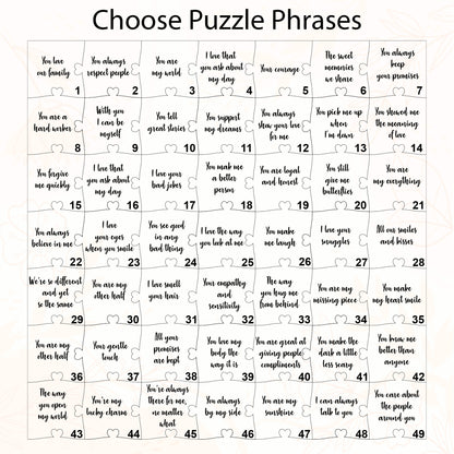 Reasons Why I Love You, Personalized Wooden Puzzle Birthday Gift for Her, Anniversary Gift for Him, Custom Valentines Gift for Boyfriend