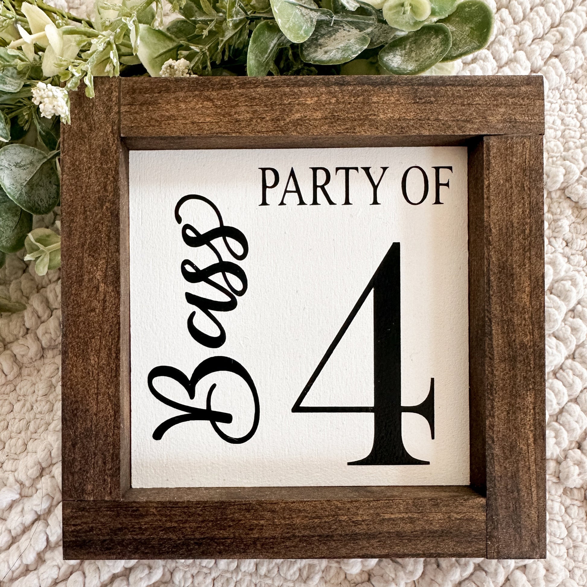 Party of Sign, Family Party of, Custom Family Name Sign, Number Sign, Party of 4, Party of 5, Last Name Sign, Personalized Family Wood Sign