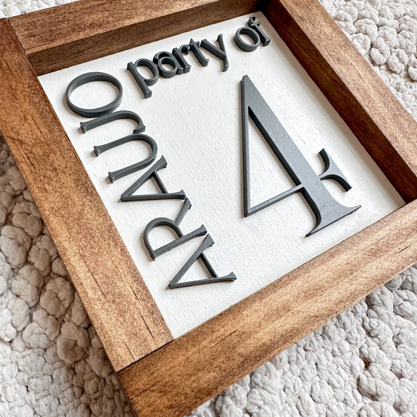 Party of 3 Sign, Family Name Sign, 3D Number Sign, Last Name Sign, Custom Family Name Sign, Party of 4,5,6 Sign, Personalized Family Sign