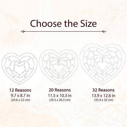 Reasons Why I Love You, Personalized Wooden Puzzle Anniversary Gift for Boyfriend Girlfriend, Birthday Gift for Her Him, Valentines Day Gift