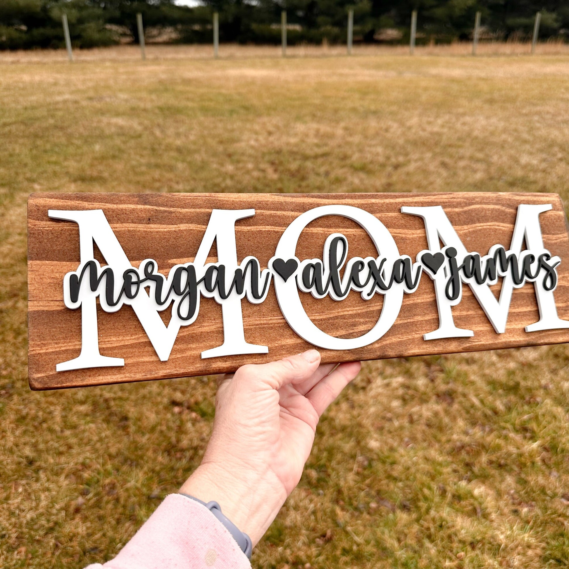 Personalized Mothers Day Gift, Mom Wood Sign, Mom Gift From Kids, Family Name Sign, Mom Gift,  Grammy Gift,  Sign For Mom With Kids Names