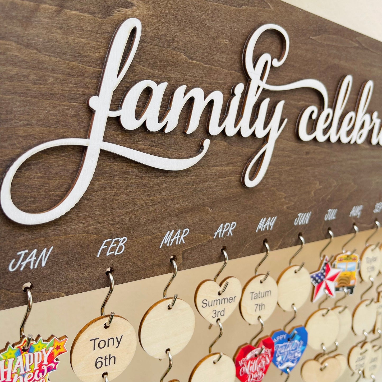 Perpetual Birthday Calendar, Family Birthday Board , Family Birthdays and Celebrations Board Sign, Birthday Board, Family Calendar Sign Gift