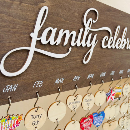 Perpetual Birthday Calendar, Family Birthday Board , Family Birthdays and Celebrations Board Sign, Birthday Board, Family Calendar Sign Gift