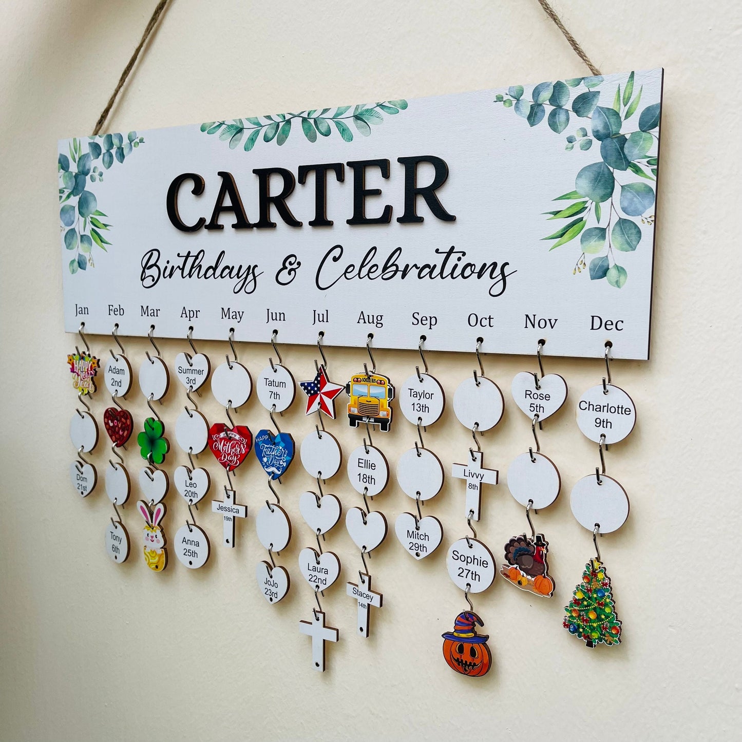 Personalized Family Birthday Board, Family Birthdays and Celebrations Board Sign, Custom Birthday Board, Family Birthday Calendar Sign