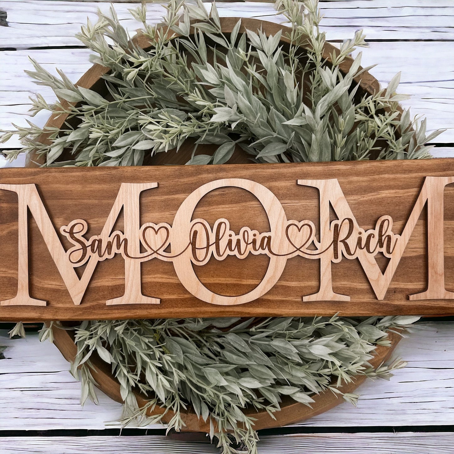 Personalized Mothers Day Gift, Sign for Mom, Gift for Mom, Grandma Gift for Kids, Birthday Gift for Mom or Grammy, Rustic Wood Sign for Mom