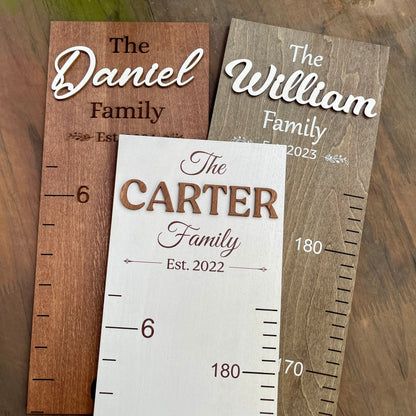 Family Growth Chart Personalized Height Chart Growth Chart for Kids Baby Height Ruler for Wall Nursery Decor