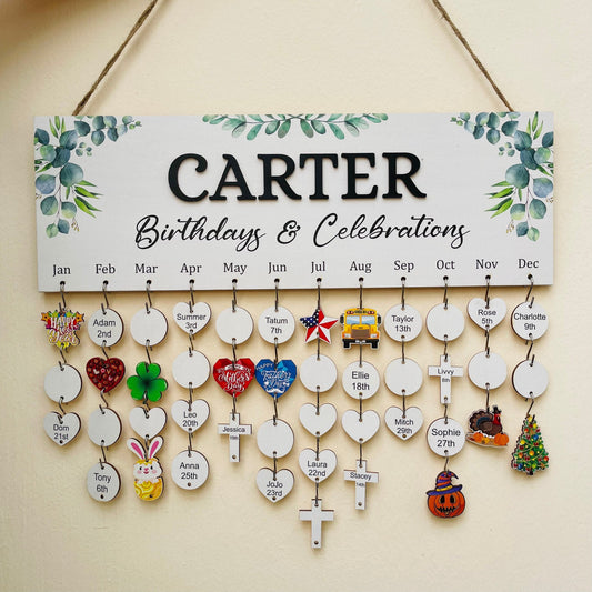 Personalized Family Birthday Board, Family Birthdays and Celebrations Board Sign, Custom Birthday Board, Family Birthday Calendar Sign