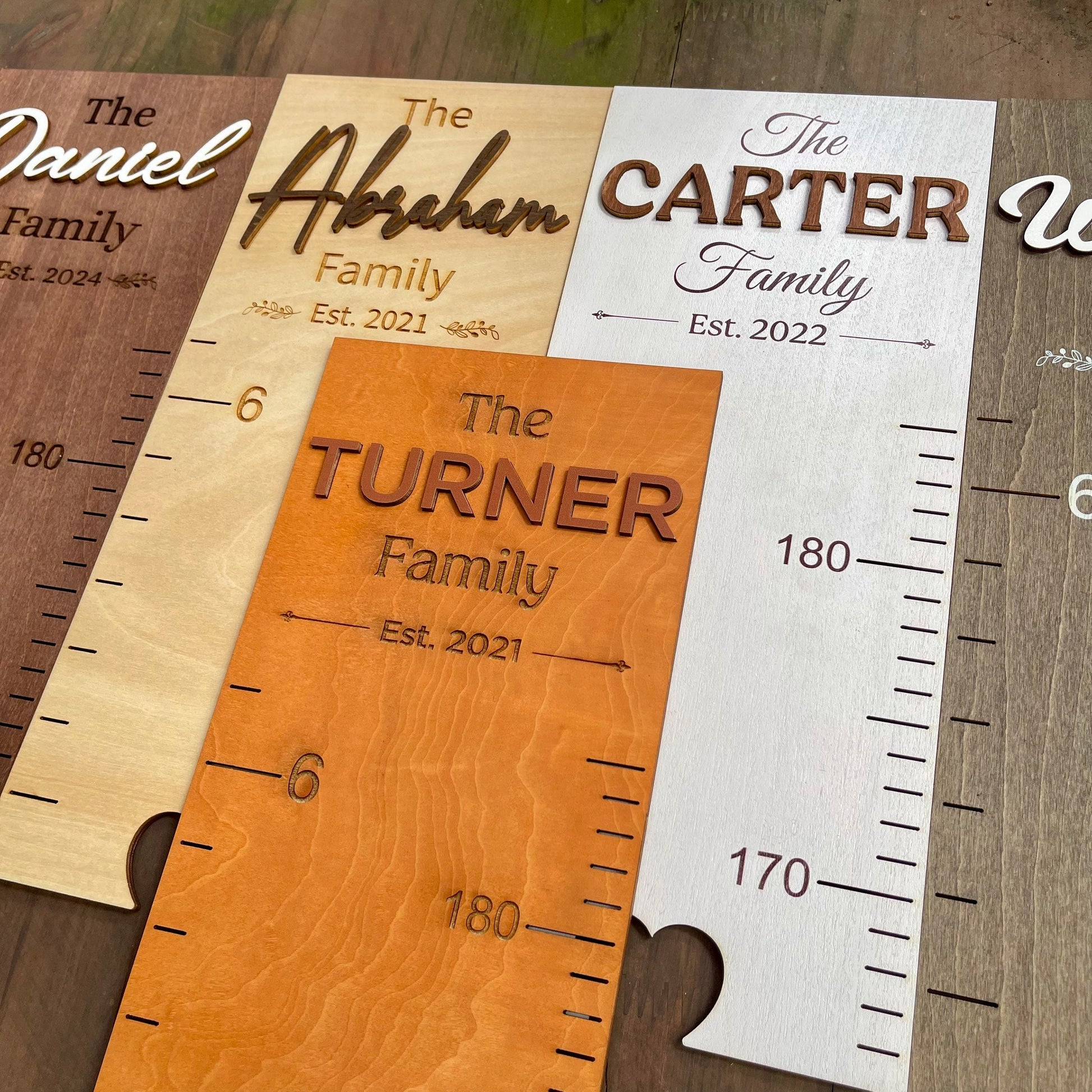 Family Growth Chart Personalized Wood Growth Chart Height Chart for Kids Height Ruler for Wall Wooden Nursery Decor Housewarming Gift
