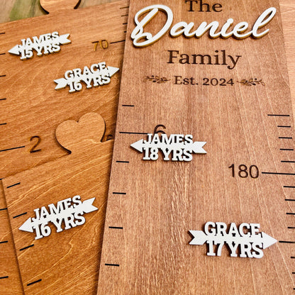 Growth Chart Markers Personalized Height Marker Arrows for Growth Chart Wooden Height Chart Markers