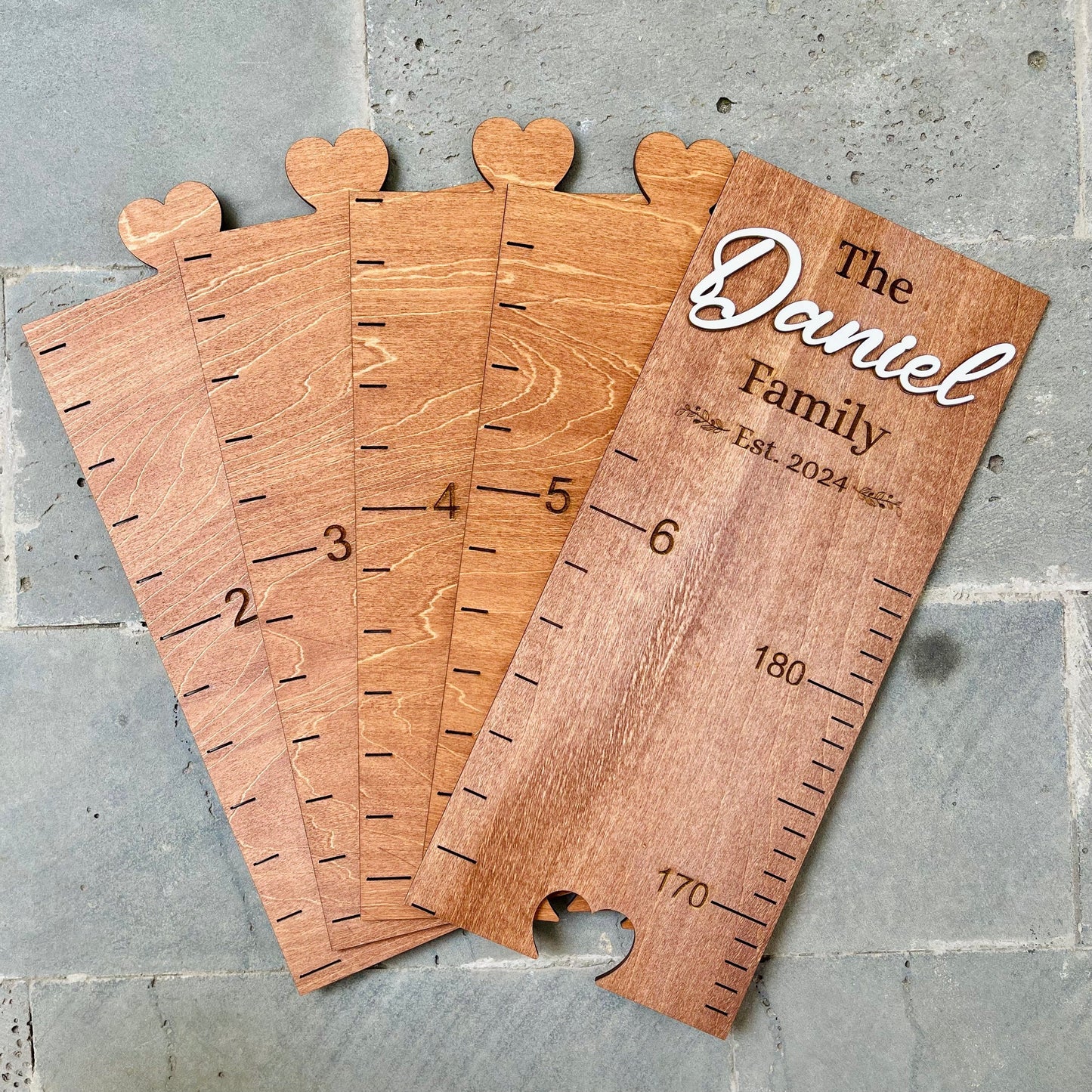 Family Growth Chart Personalized Wood Growth Chart Height Chart for Kids Height Ruler for Wall Wooden Nursery Decor Baby Shower Gift